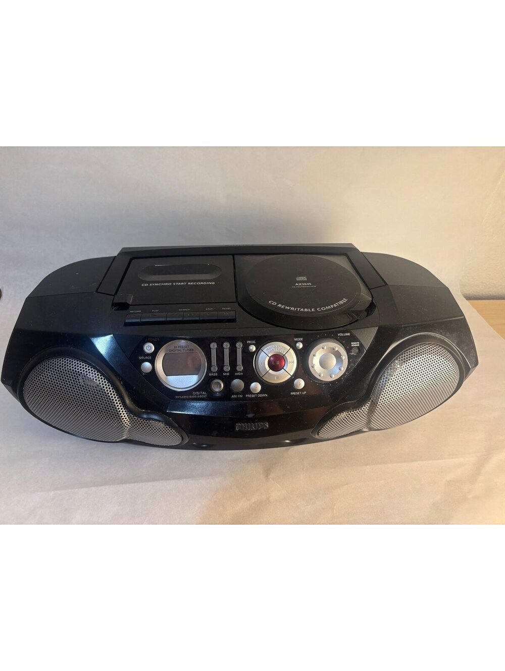 Philips AZ2045 CD Radio Cassette Recorder Soundmachine 3-Band EQ - untested.